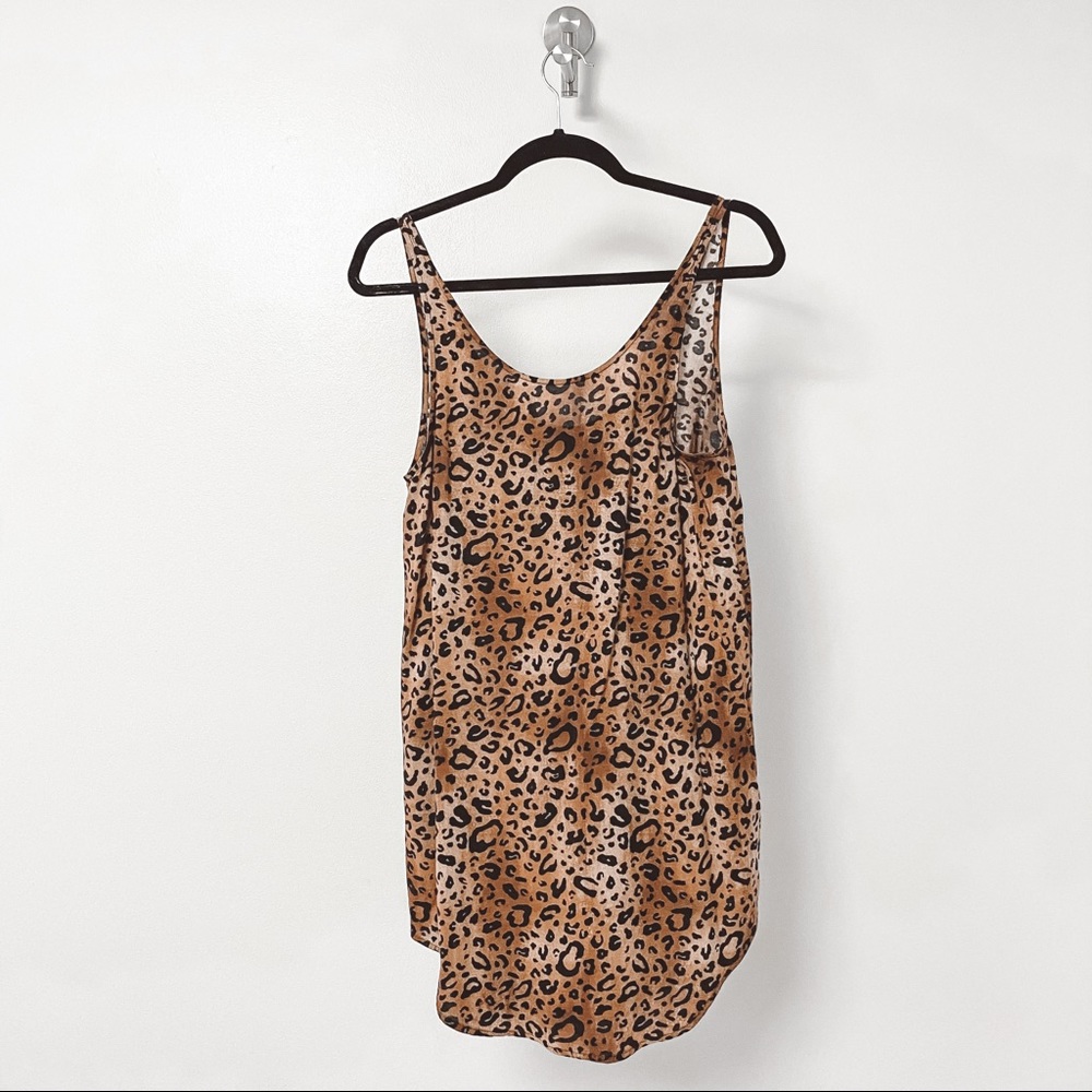 Knot Sisters Holiday Travel Chic Leopard Print Casual Cover Up Mini Dress